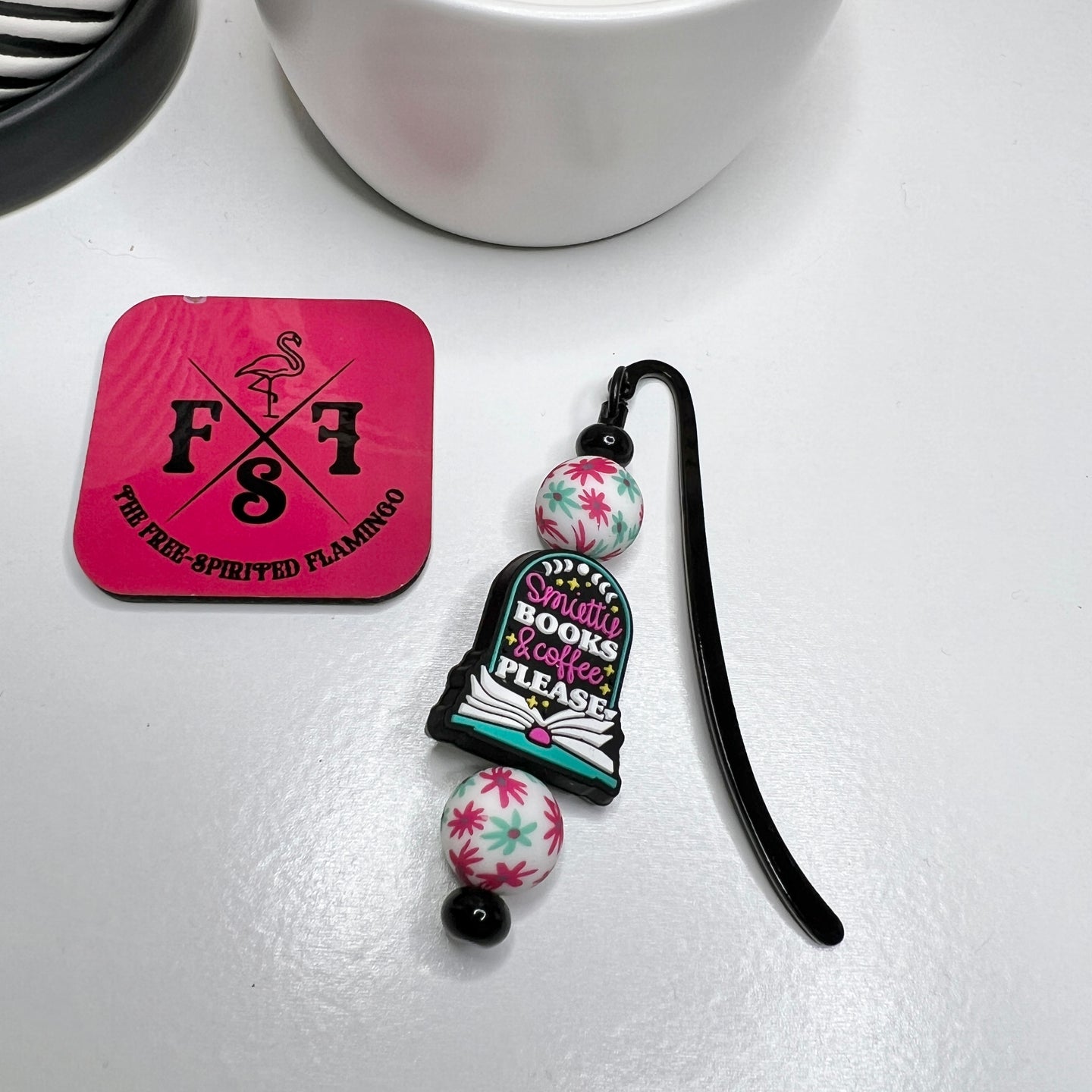 Smutty Books & Coffee Please Beaded Bookmark